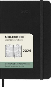Moleskine 12 Monate Wochenkalender 2024, Pocket/A6, Schwarz