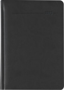 Buchkalender Tucson schwarz 2023 - mit Registerschnitt - Büro-Kalender A5 - 1 Tag 1 Seite - 416 Seiten - Tucson-Einband - Alpha Edition