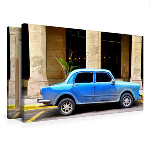 Premium Textil-Leinwand 75 cm x 50 cm quer Fiat 1100 - Millecento - in Havanna