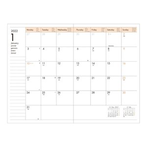 MARK\'S 2021/2022 Taschenkalender B6 vertikal, Flower Pattern, Pink