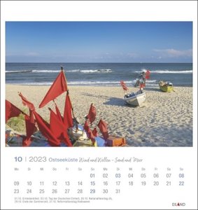 Ostseeküste Postkartenkalender 2023. Die Landschaft der Ostsee in einem dekorativen Fotokalender. Kleiner Kalender zum Aufstellen und Aufhängen mit heraustrennbaren Postkarten.