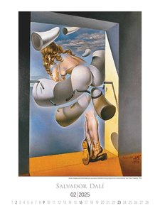 Alpha Edition - Salvador Dali 2025 Bildkalender, 42x56cm, Kalender mit hochwertigen Kunstabbildungen für jeden Monat, internationales Kalendarium, Werke vom Künstler Salvador Dali