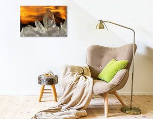 Premium Textil-Leinwand 75 cm x 50 cm quer Bergkristall im Feuer