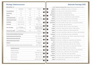Wochen-Cheftimer A5, Alu gold 2026
