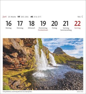 Island Sehnsuchtskalender 2025 - Wochenkalender mit 53 Postkarten