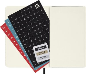 Moleskine 12 Monate Tageskalender 2024, Pocket/A6, Schwarz