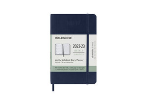Moleskine 18 Monate Wochen Notizkalender 2022/2023, Pocket/A6, Saphir