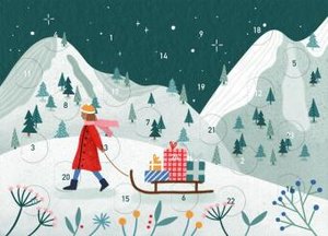 Mini-Adventskalender mit Umschlag zum Verschicken mit winterlichen Motiven - WWS