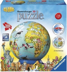 Ravensburger 12202 - Illustrierte Kindererde-Puzzleball, 108 Teile