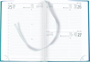 Zettler - Buchkalender Tucson 2025 türkis, 15x21cm, Taschenkalender im Tucson Einband mit 352 Seiten, 7 Tage auf 6 Seiten, Adressteil, Monats- und Jahresübersicht und internationales Kalendarium
