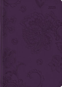 Ladytimer Grande Deluxe Purple 2025 - Taschen-Kalender A5 (15x21 cm) - Tucson Einband - mit Motivprägung - Weekly - 128 Seiten - Alpha Edition