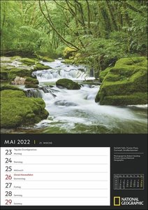 Naturparadiese National Geographic Wochenplaner Kalender 2022