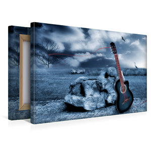 Premium Textil-Leinwand 45 cm x 30 cm quer Blues Guitar