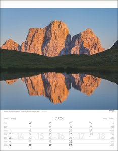 Weltnaturerbe Dolomiten Kalender 2026