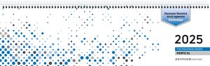 Zettler - Tischquerkalender 2025  Perfo XL blau, 36,2x10,6cm, Bürokalender mit 112 Seiten, Tages-, Wochen- und Zinstageszählung, Steuerterminen, Tagesweise perforiert und deutsches Kalendarium