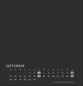 Bastelkalender 2023 Premium schwarz groß. Blanko-Kalender zum Basteln mit extra Titelblatt für eine persönliche Gestaltung. Foto- und Bastelkalender 2023.
