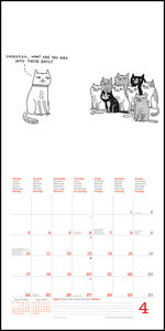 A Cat\'s Life 2023 - Wand-Kalender - Broschüren-Kalender - 30x30 - 30x60 geöffnet - Katzen - Cartoon