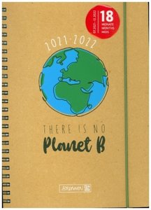 Schülerkalender 2021/2022 (18 Monate) No Planet B, A5 Recyclingleder-Einband