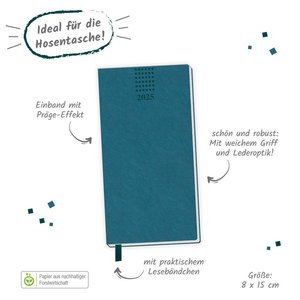 Trötsch Taschenterminer Soft Touch Petrol 2025