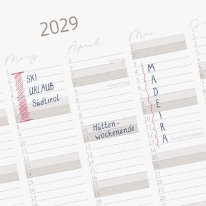 10-Jahres-Kalender (2025-2034) 10 Years of Moments
