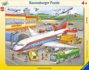 Ravensburger Kinderpuzzle - 06700 Kleiner Flugplatz - Rahmenpuzzle für Kinder ab 4 Jahren, mit 40 Teilen