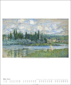Claude Monet Kalender 2024. Kunstvoller Wandkalender mit impressionistischen Gemälden voller Farben und Licht. Großer Kunst-Kalender 2024. 46x55 cm. Hochformat