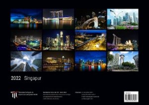 Singapur 2022 - Black Edition - Timokrates Kalender, Wandkalender, Bildkalender - DIN A3 (42 x 30 cm)