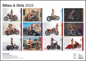 Bikes & Girls 2023 - Wand-Kalender - 42x29,7 - Frauen - Motorrad