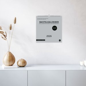 Premium-Bastelkalender silbergrau groß 2026