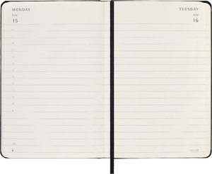 Moleskine 12 Monate Tageskalender 2024, Pocket/A6, Schwarz