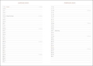 Tages-Kalenderbuch A6 2024. Schwarzer Terminkalender mit Schulferien und Feiertagen. Buch-Kalender mit Lesebändchen und Gummiband. Taschenkalender 2024 zum Planen von Terminen.