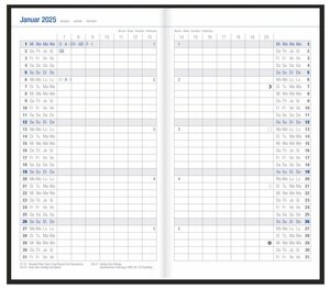 Monats-Taschenkalender, schwarz 2025