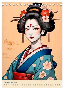Japanische Geishas (Tischkalender 2025 DIN A5 hoch), CALVENDO Monatskalender