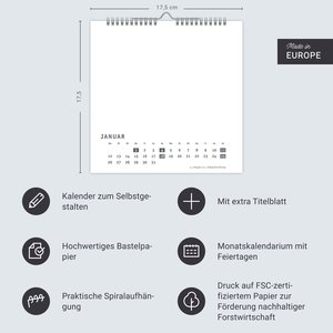 Premium-Bastelkalender weiß klein 2026
