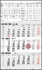 3-Monatskalender groß 2023 - Büro-Kalender 30x48,8 cm (geöffnet) - mit Datumsschieber - Zettler - 954-0011