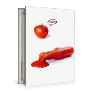 Premium Textil-Leinwand 80 cm x 120 cm  hoch Heinz? - eine Kurzgeschichte über eine traurige Tomate.