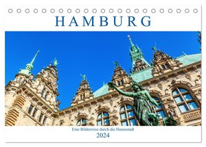 Hamburg - eine Bilderreise durch die Hansestadt (Tischkalender 2024 DIN A5 quer), CALVENDO Monatskalender