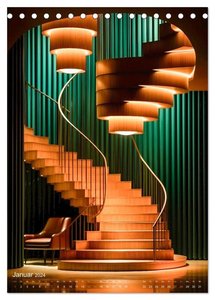 Treppen Architektur (Tischkalender 2024 DIN A5 hoch), CALVENDO Monatskalender