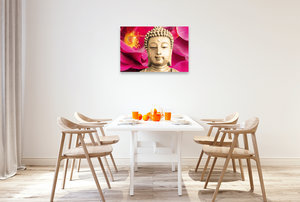 Premium Textil-Leinwand 90 cm x 60 cm quer Lieblicher Buddha
