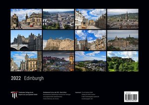 Edinburgh 2022 - Black Edition - Timokrates Kalender, Wandkalender, Bildkalender - DIN A3 (42 x 30 cm)