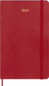 Moleskine 12 Monate Wochen Notizkalender 2024 - Precious & Ethical, Large/A5, Boa Rot