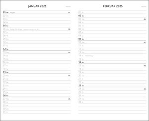 Kombitimer 2024 mittel. Schwarzer Terminkalender 2024. Buch-Kalender mit Lesebändchen und Gummiband. Taschenkalender zum Planen von Terminen.