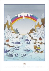 Mordillo Edition Posterkalender 2024. Liebevoll illustrierter Wandkalender mit 12 Motiven der charmanten Knollennasenmännchen. Kalender 2024.
