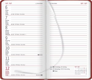 Taschenkalender Tucson rot 2023 - Büro-Kalender 9x15,6 cm - 1 Woche 2 Seiten - 128 Seiten - mit weichem Tucson-Einband - Alpha Edition