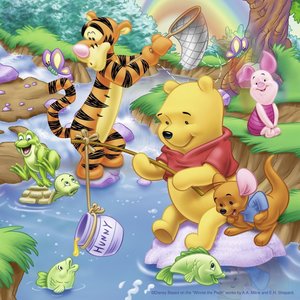 Ravensburger 09276 - Winnie the Pooh beim Angeln, 3 x 49 Teile Puzzle