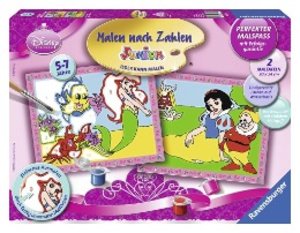 Ravensburger 27722 - Disney Princess: Arielle und Schneewittchen, MNZ, Malen nach Zahlen Junior