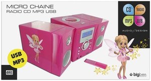 Kompaktanlage - MP3-USB Music Center MCD04 (Feen-Motiv / rosa)