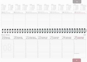 Tisch-Querkalender PP-Cover schwarz 2024 - Büro-Planer 29,7x10,5 cm - Tisch-Kalender - 1 Woche 2 Seiten - Ringbindung - Alpha Edition