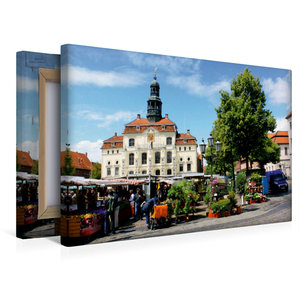 Premium Textil-Leinwand 45 cm x 30 cm quer Markttag auf dem Rathausplatz