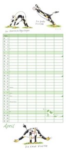 Yoga für Kühe Familienplaner 2025 – Wandkalender – Familien-Kalender mit 6 Spalten – Format 22 x 49,5 cm